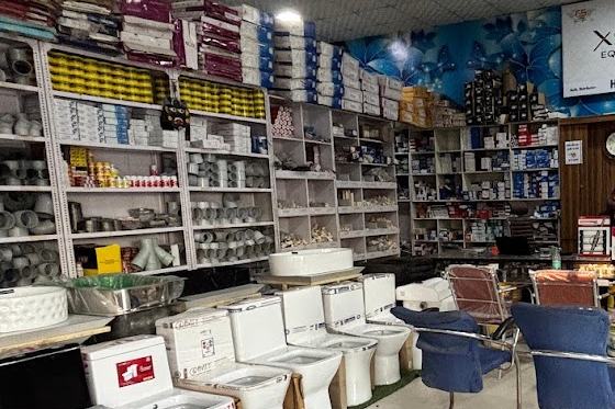 Pipe fittings on showroom shelves